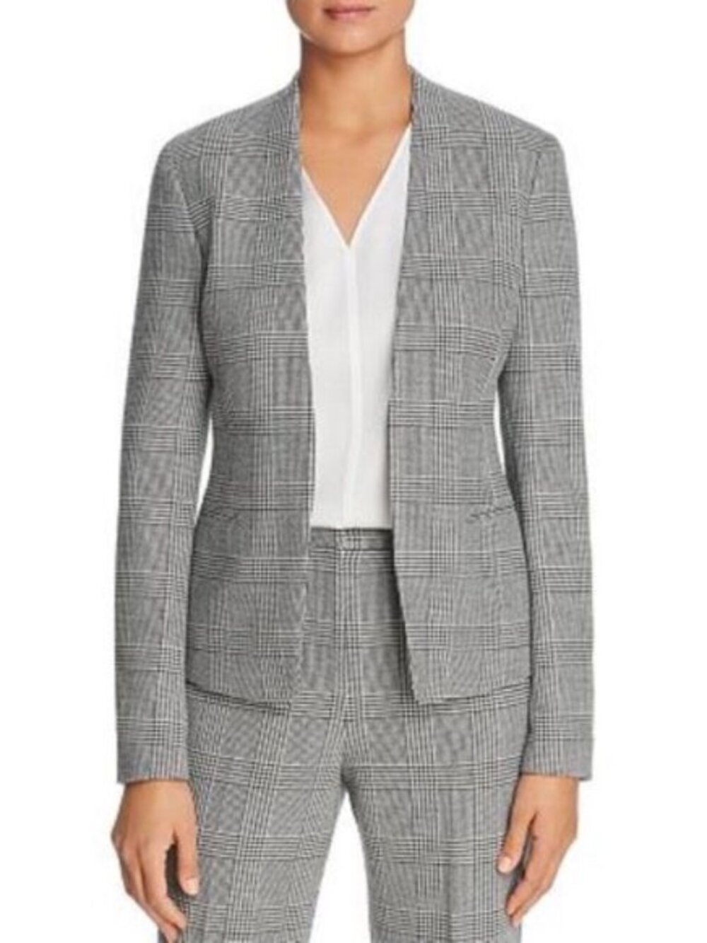 Hugo Boss Jalesta Check Open Blazer